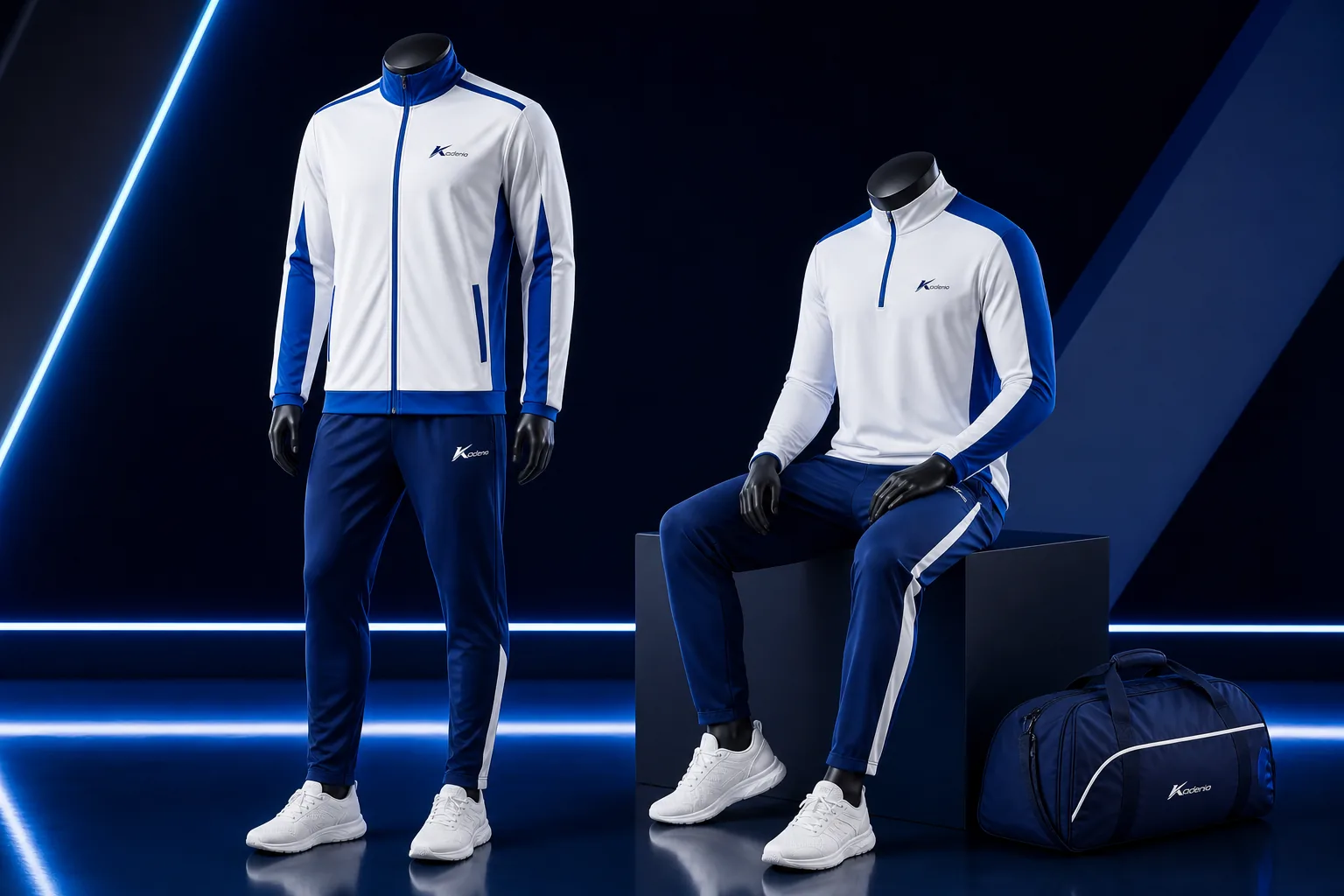 Kadania blue and white teamwear apparel